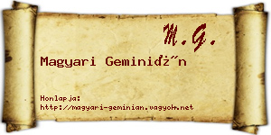 Magyari Geminián névjegykártya